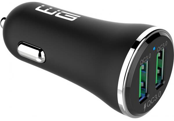 Adaptér do auta WG 2x USB, QC 3.0, 36 W černý