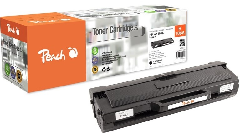 Toner Peach HP 106A, W1106A, 1000 stran - černý