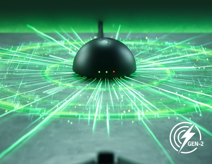 Myš Razer Viper V4 Pro bílá Nabíjecí stanice s indikací stavu a technologií HyperSpeed Gen-2