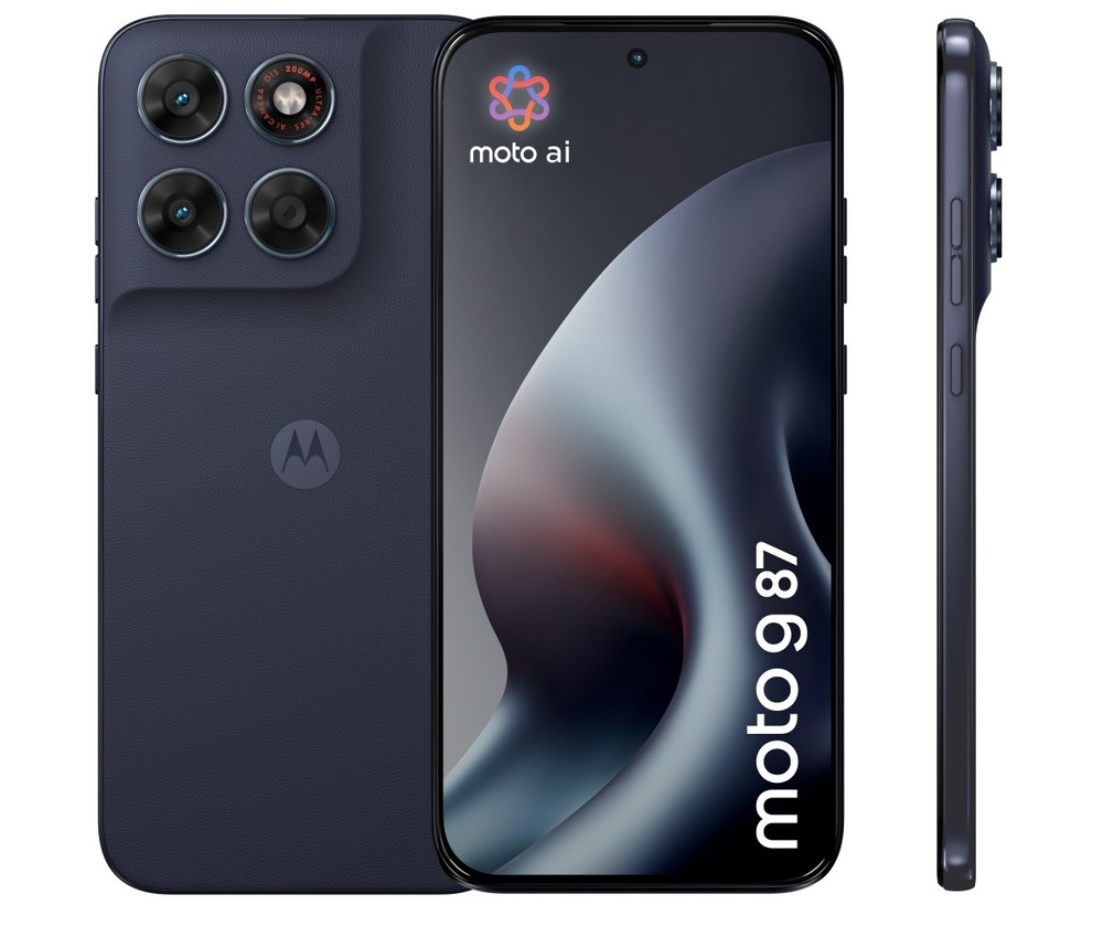 Mobilní telefon Motorola Moto G87 5G 8 GB / 256 GB tmavě modrý Mobilní telefon Motorola Moto G87 5G zepředu, zezadu a z profilu