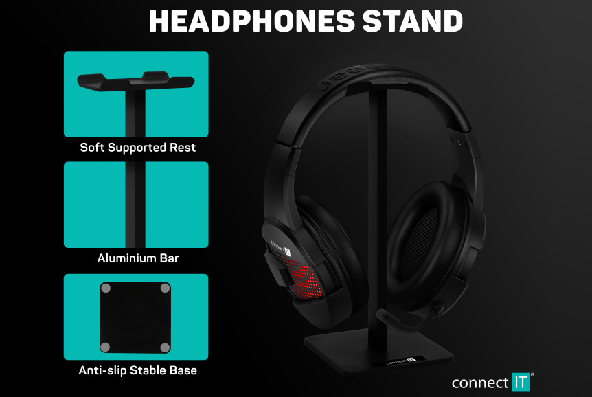 Stojánek Connect IT Stand-It na headsety černý Connect IT Stand-It