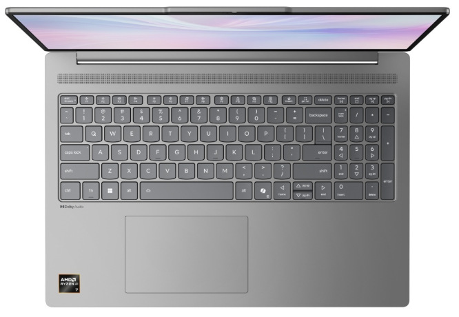 Klávesnice s numerickou částí a vícedotykový touchpad notebooku Lenovo IdeaPad Slim 5