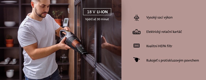 Akumulátorový vysavač ETA Rotary 2425 90000 šedý Akumulátorový vysavač ETA Rotary 2425 90000 šedý