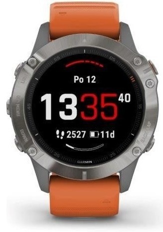 GPS hodinky Garmin fenix6 Sapphire (MAP/Music) - ZÁNOVNÍ - 12 měsíců záruka oranžové/titanium