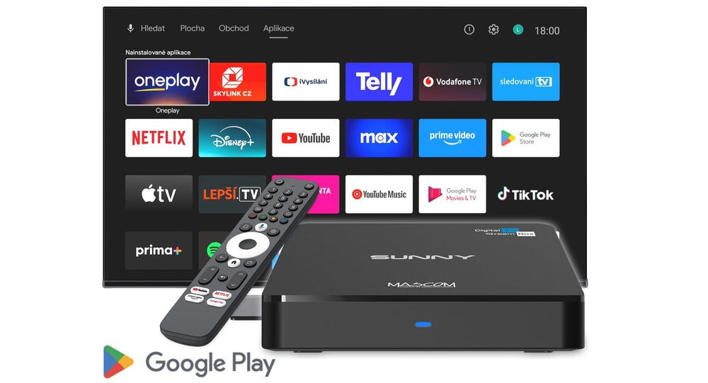 Multimediální centrum Mascom SUNNY-T, DVB-T2 černý