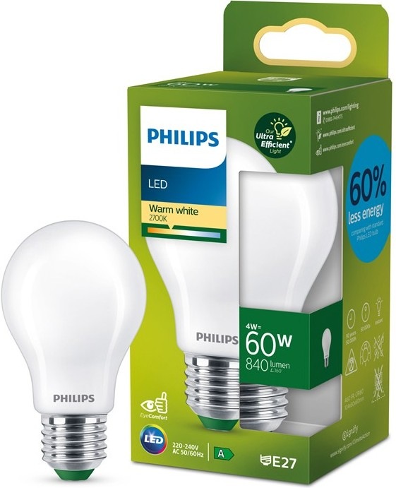 Žárovka LED Philips 60W, A60, E27, teplá bílá