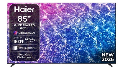 Televize Haier H85M92FUX s barevnou strukturou na displeji