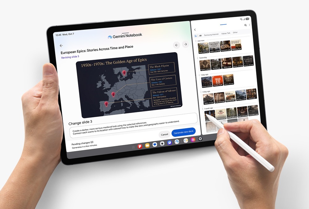 Dotykový tablet Samsung Galaxy Tab S12+ 12 GB / 256 GB + dotykové pero stříbrný Samsung Galaxy Tab S12+ si rozumí i s technologií Gemini Notebook