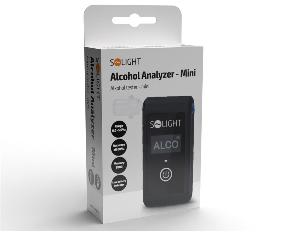 Alkoholtester Solight 1T09 5,0‰ je během 5-6 s foukání připraven k poskytnutí výsledků