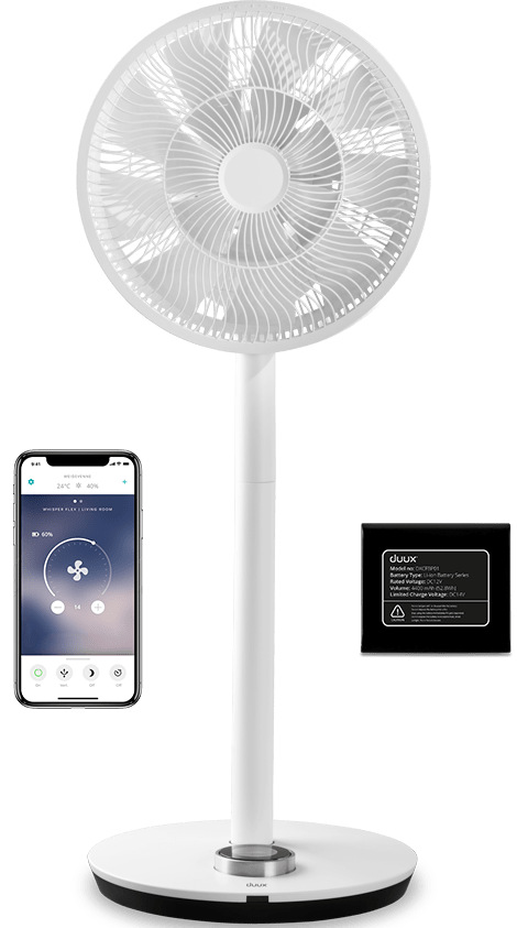 Ventilátor stojanový Duux Whisper Flex SMART White + battery pack