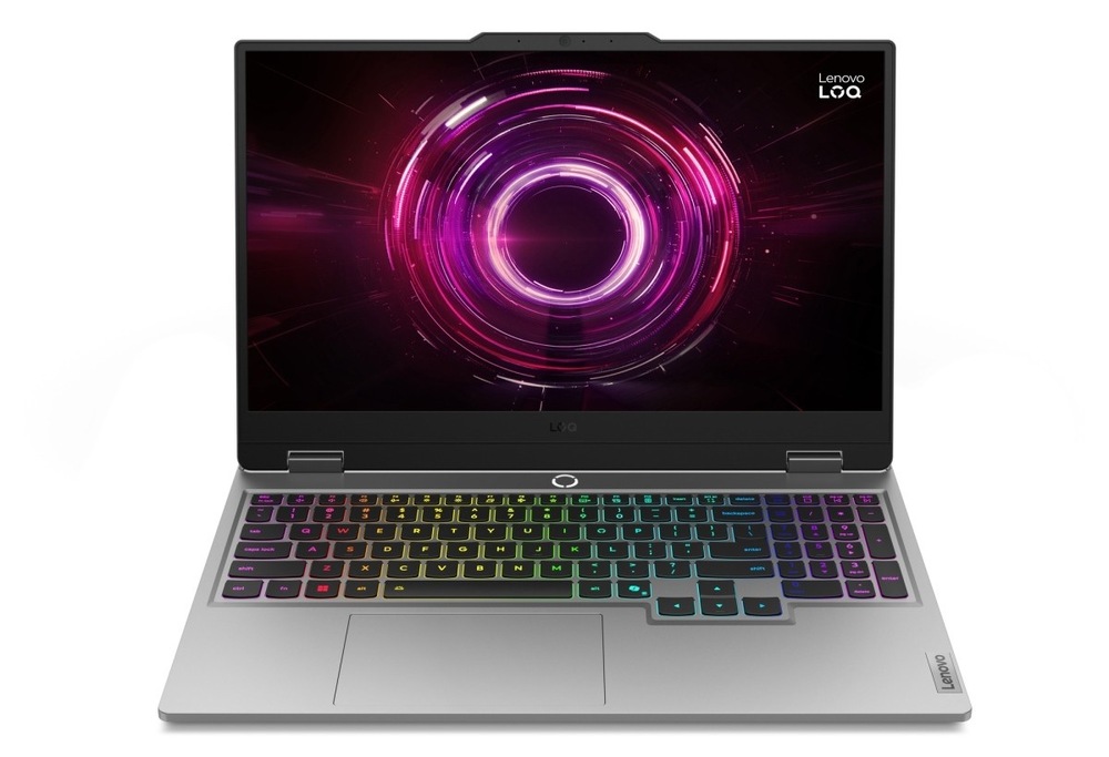 Otevřený a zapnutý notebook Lenovo LOQ 15AHP10