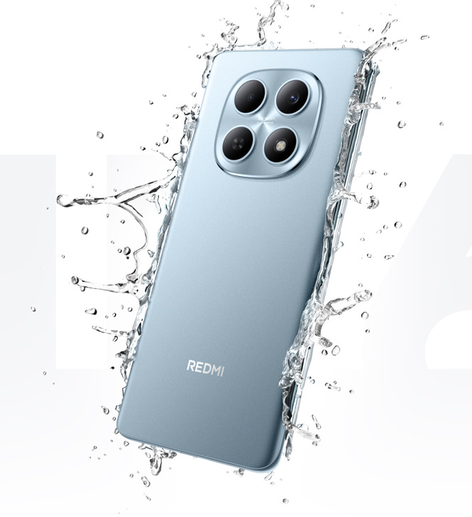 Mobilní telefon Xiaomi Redmi Note 15 6 GB / 128 GB modrý Oproti vodě a prachu je Xiaomi Redmi Note 15 odolné dle IP64