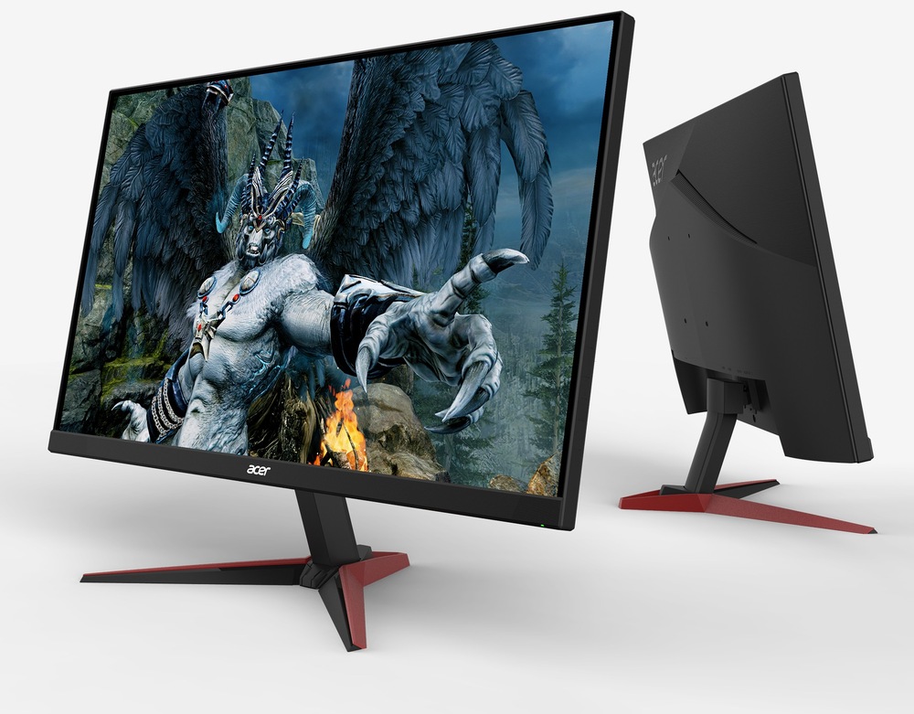 Herní monitor Acer Nitro VG270P6bmipx černý Monitor Acer Predator zobrazuje hru s divokým tvorem s křídly a brněním, zasazeným do horské fantasy krajiny.