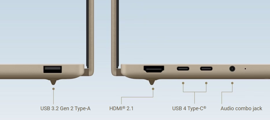 Asus Zenbook A14 i přes tenké tělo zaujme plnohodnotnou konektivitou 