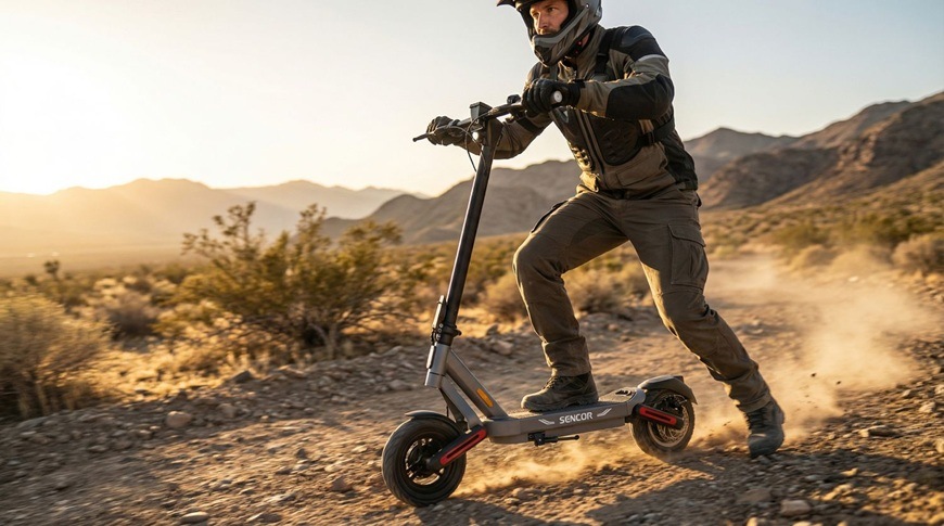 Elektrická koloběžka Sencor SCOOTER S71 DARK černá/šedá Elektrická koloběžka Sencor SCOOTER S71 DARKzvládá jízdu po prašné lesní a horské stezce.