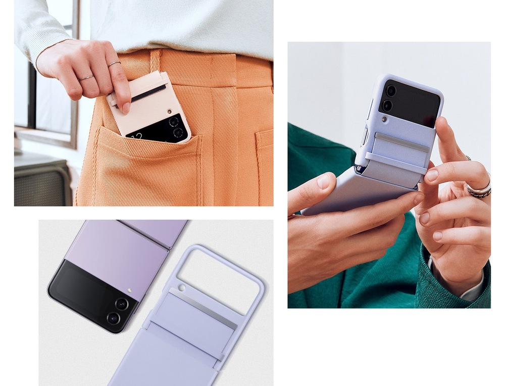 Kryt na mobil Samsung Galaxy Z Flip4 Flap Leather fialový