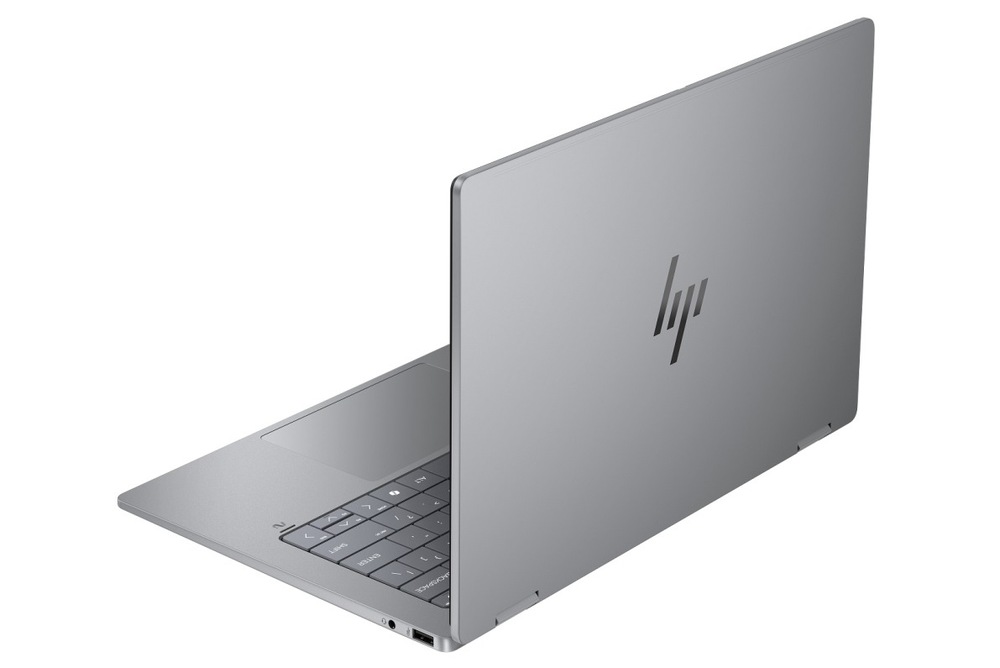 Notebook HP OmniBook X Flip NG AI 14-fm0002nc + Game Pass předplatné na 3 měsíce stříbrný Notebook HP OmniBook X Flip NG AI 14-fk0001nc zezadu