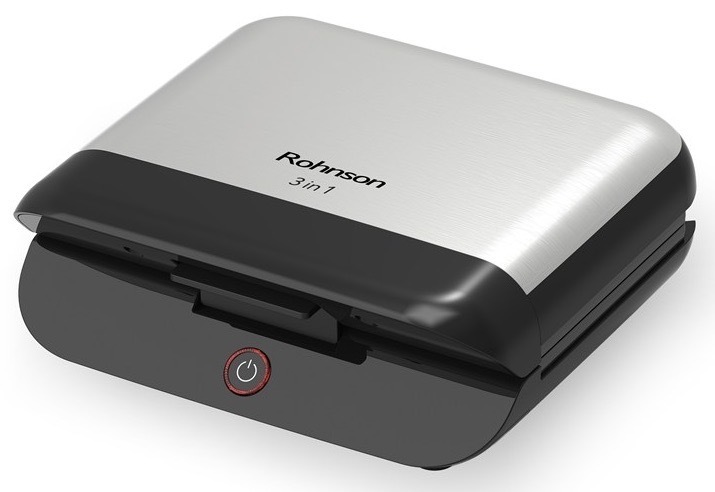 Praktický sendvičovač Rohnson s příkonem 800 W, tři vyměnitelné desky