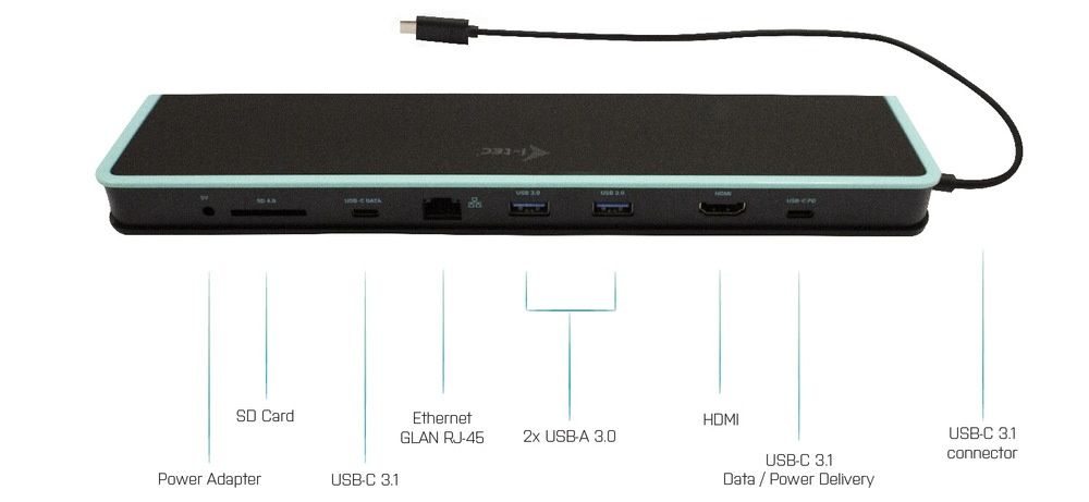 Dokovací stanice i-tec USB-C Flat + Power Delivery 60W