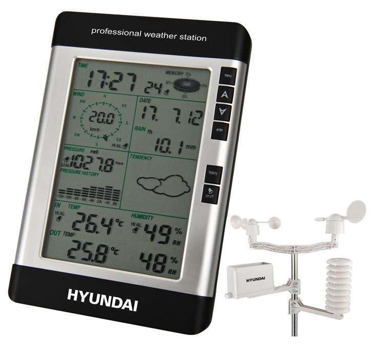 Meteorologická stanice Hyundai WSP 3080 R WIND černá