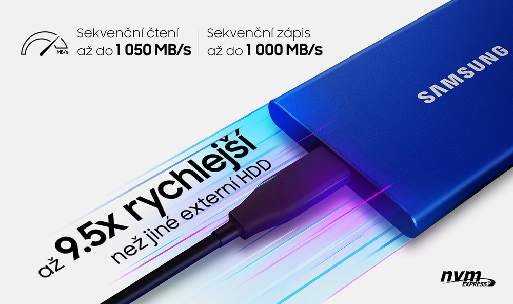 SSD externí Samsung T7 500GB modrý Samsung T7