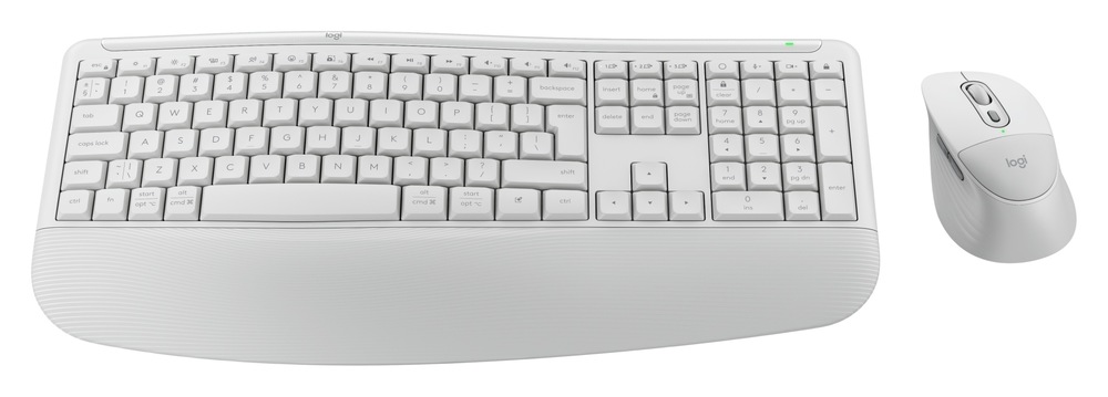 Bezdrátová sada klávesnice a myši Logitech Signature MK880 Comfort Plus v bílém provedení