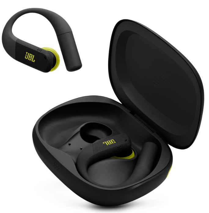 Sluchátka JBL Endurance Peak 4 černá/žlutá Bezdrátová sportovní sluchátka JBL Endurance Peak 4 v černo-žlutém nabíjecím pouzdře