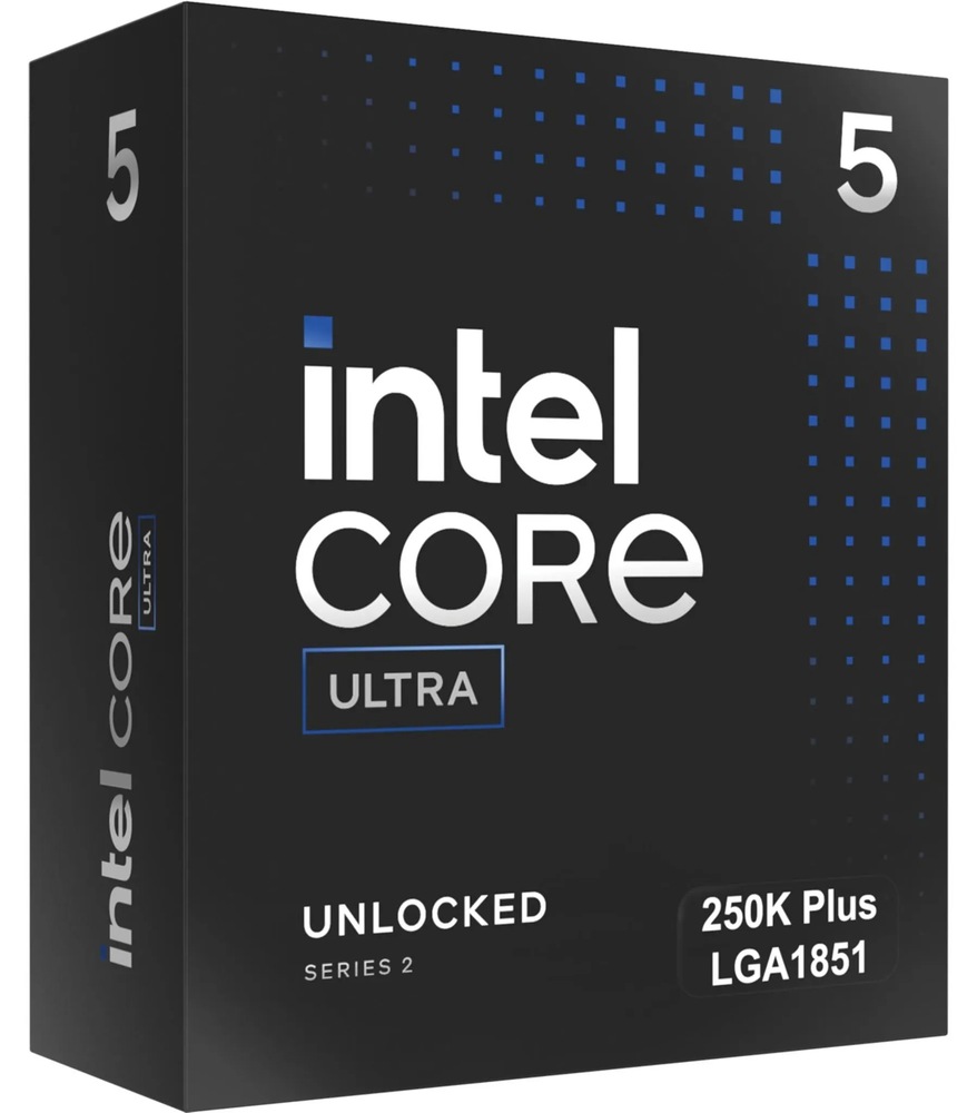 Procesor Intel Core Ultra 5 250K Plus Krabice procesoru Intel Core Ultra 5 250K Plus s označením Ultra, odemčená edice pro socket LGA1851
