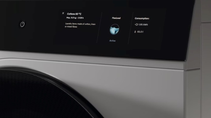 Pračka Miele WWI 880 WCS TwinDos bílá Detailní záběr ovládacího panelu na pračce Miele.