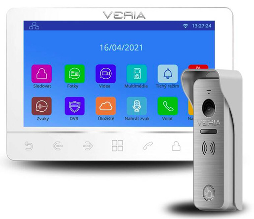 Dveřní videotelefon VERIA 8276B + vstupní stanice VERIA 831 bílý Dveřní videotelefon VERIA 8276B + vstupní stanice VERIA 831 bílý
