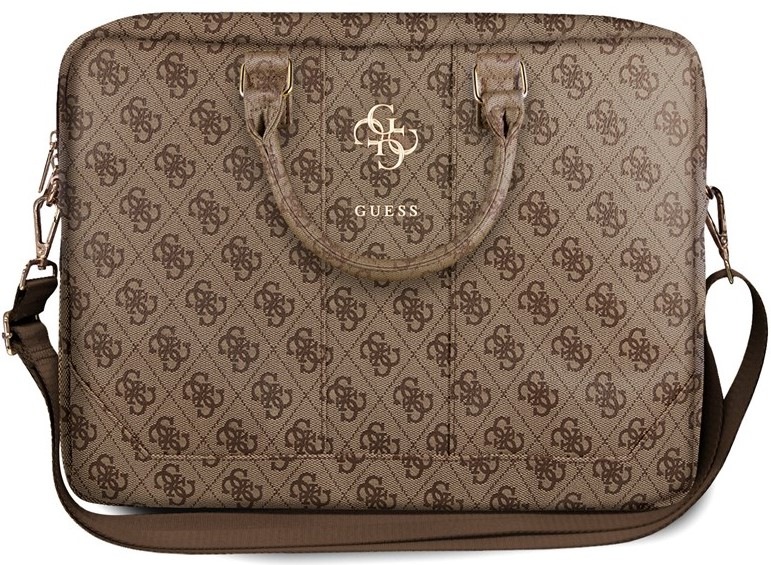 Brašna na notebook Guess PU 4G Metal Logo 15/16" - hnědé