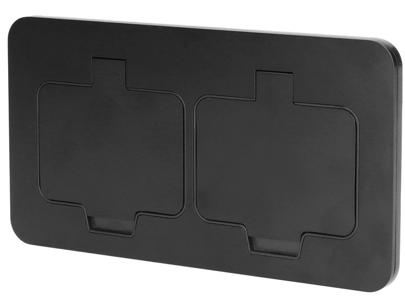 Vestavná podlahová zásuvka Solight s krytím IP55, zatížení až 3 680 W, černá barva