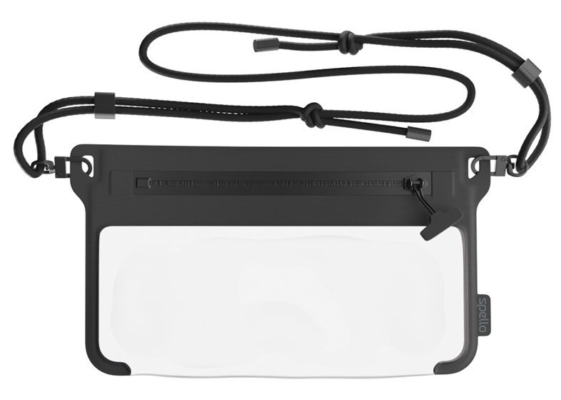Pouzdro na mobil Spello by Epico, vodotěsné crossbody na zip, černá barva