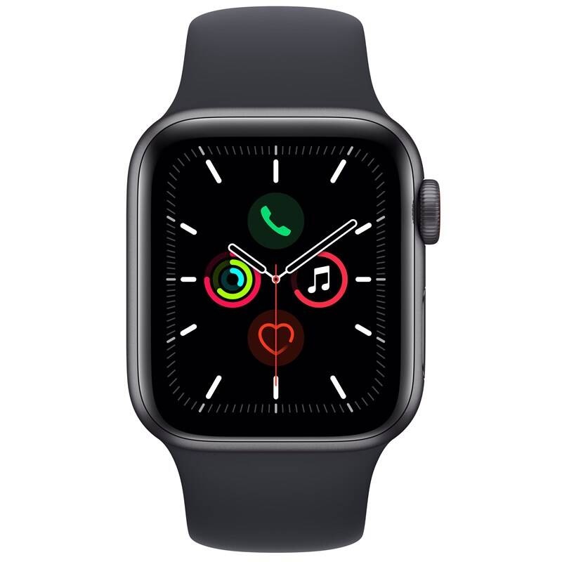 Chytré hodinky Apple Watch SE GPS, 40mm pouzdro z vesmírně šedého hliníku - temně inkoustový sportovní řemínek