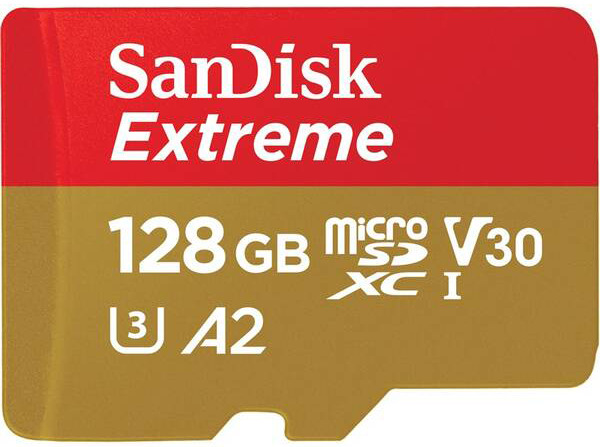 Paměťová karta SANDISK Micro SDXC Extreme AC 128GB UHS-I U3 (170R/80W) + adaptér