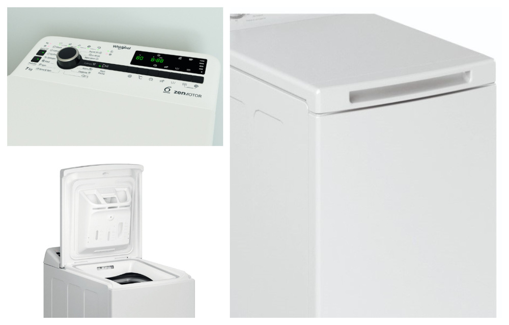 Pračka Whirlpool TDLRB 7232BS EU bílá Design, dlouhá rukojeť, přehledný panel, dávkovač pracího prostředku