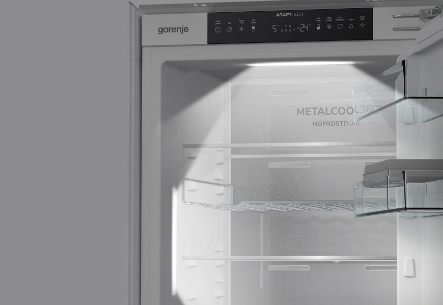Chladnička s mrazničkou Gorenje G600 NRKI519D61WF bílá Chladnička Gorenje NRKI519D61WF, vestavná, LED osvětlení