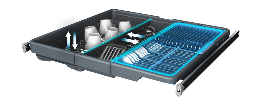 Myčka nádobí Beko BDFN36560XWP nerez Myčka nádobí Beko BDFN36560XWP nerez, flexibilní třetí přihrádka