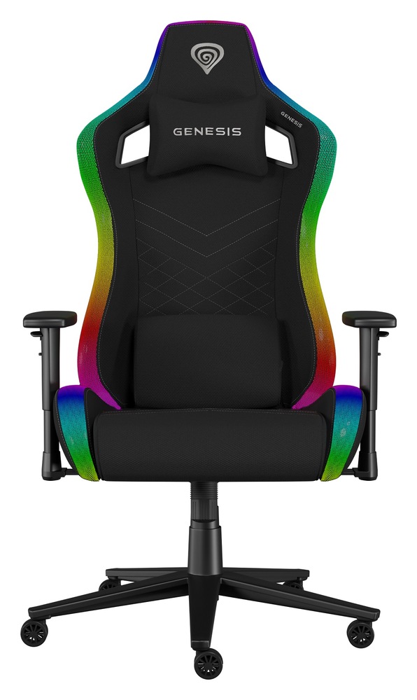 Herní židle Genesis TRIT 660 RGB černá Herní židle Genesis TRIT 660 RGB zepředu