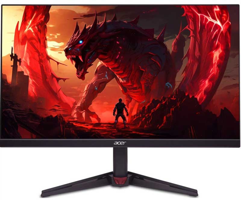Monitor Acer Nitro VG0 v černé barvě s š červenými akcenty.