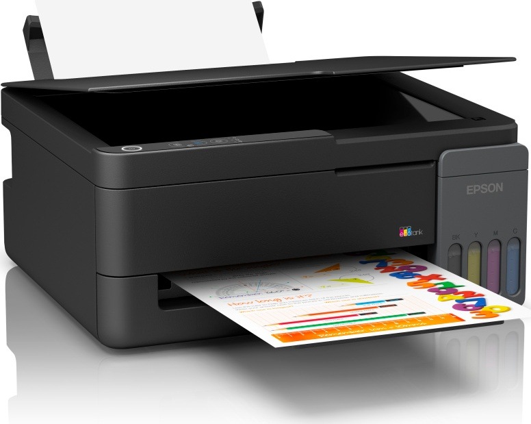 Tiskárna Epson EcoTank L3310 s pootevřeným víkem skeneru