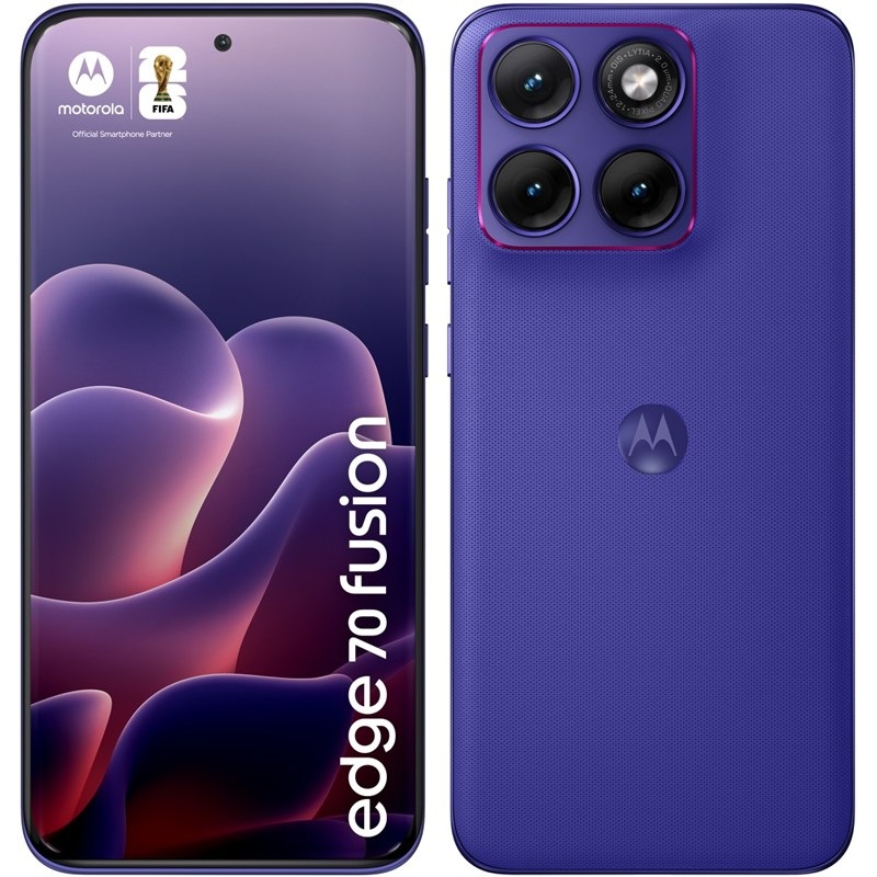 Smartphone Motorola Edge 70 Fusion 5G, 8 GB / 256 GB, modrá barva.