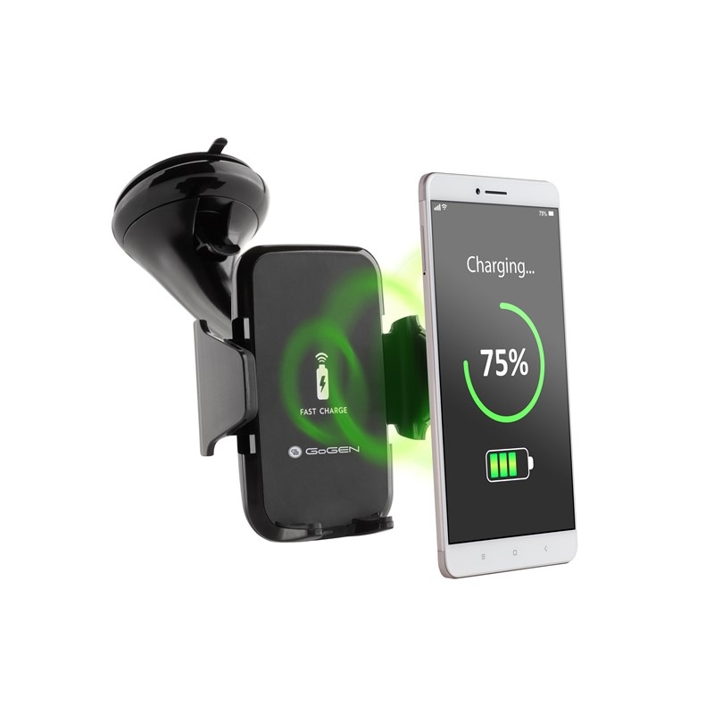 Držák na mobil GoGEN s bezdrátovým nabíjením, fastcharge, 10W černý