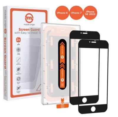 Tvrzené sklo Mobile Origin Orange Screen Guard na Apple iPhone 8/7/SE 2020/SE 2022 s aplikátorem (2 ks) černá Tvrzené sklo Mobile Origin Orange Screen Guard na Apple iPhone 8/7/SE 2020/SE 2022 s aplikátorem (2 ks) černá