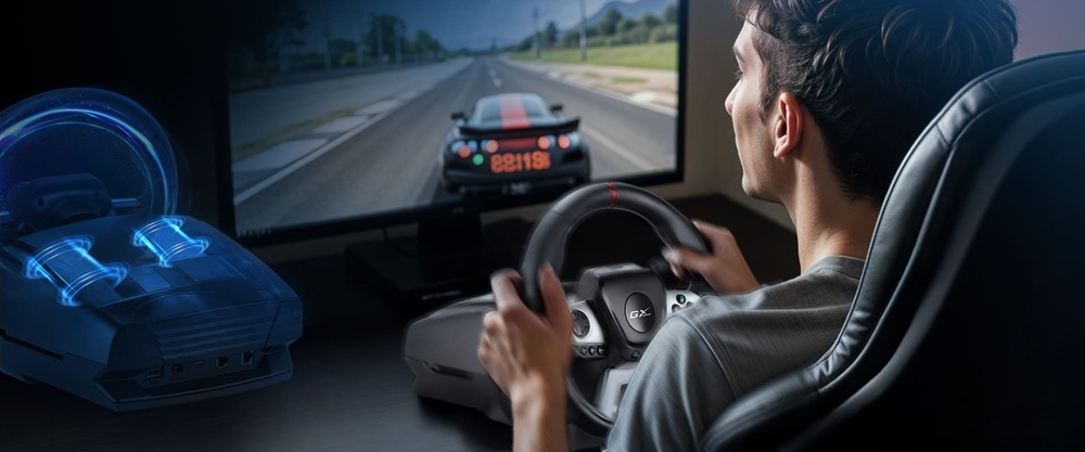 Volant Genius GX Gaming SpeedMaster X5 FF černý Volant Genius GX Gaming SpeedMaster X5 FF černý