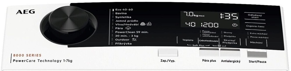 Ovládací panel pračky AEG LTR8E373AC řady 8000 PowerCare 