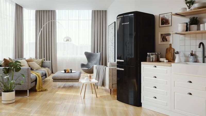 Chladnička s mrazničkou Gorenje Retro ONRK619DBK černá Chladnička s mrazničkou Gorenje Retro ONRK619DBK černá