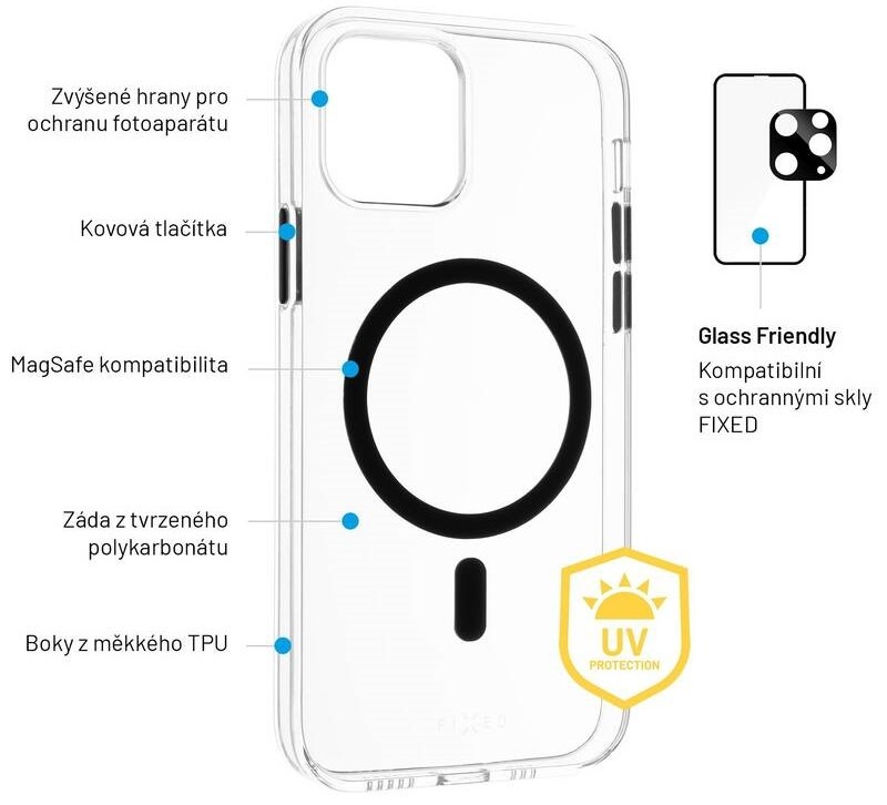 Kryt na mobil FIXED MagPurity s podporou Magsafe na Apple iPhone 13 Pro Max průhledný