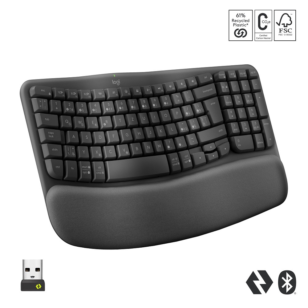 Klávesnice Logitech Wave Keys, CZ/SK layout grafitová Klávesnice Logitech Wave Keys, CZ/SK layout grafitová