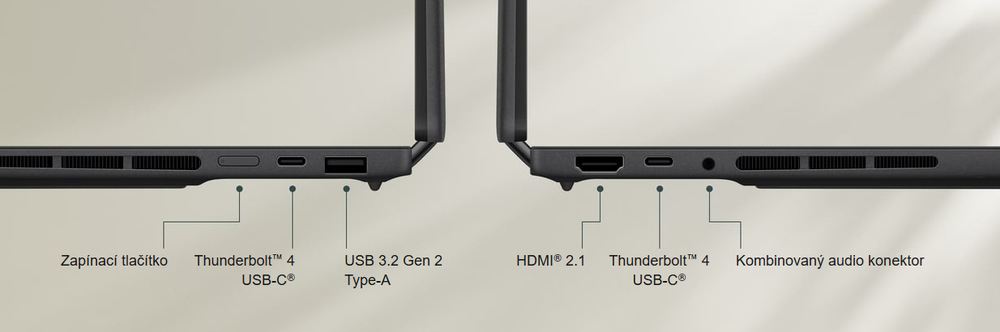 Asus Zenbook Duo nabízí i moderní port Thunderbolt 4